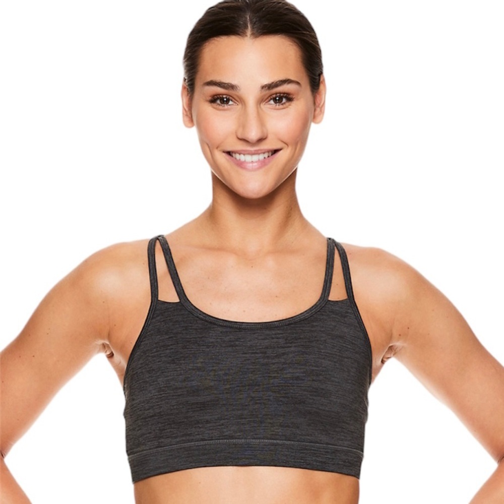 Gaiam Shine Sports Bra XS Gray – Medium Impact Wire-Free EUC